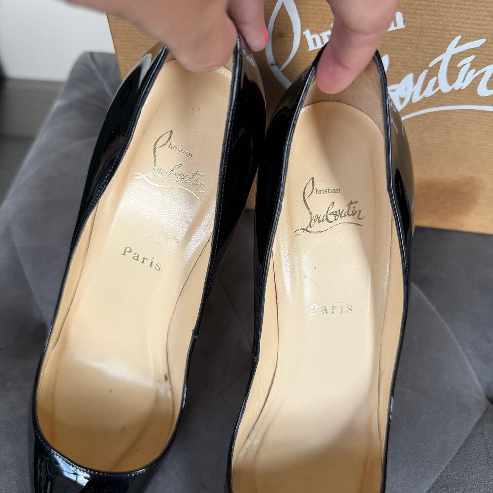 Christian Louboutin Pigalle 120 Black Patent Pumps Size 40.5 - Picture 9 of 16